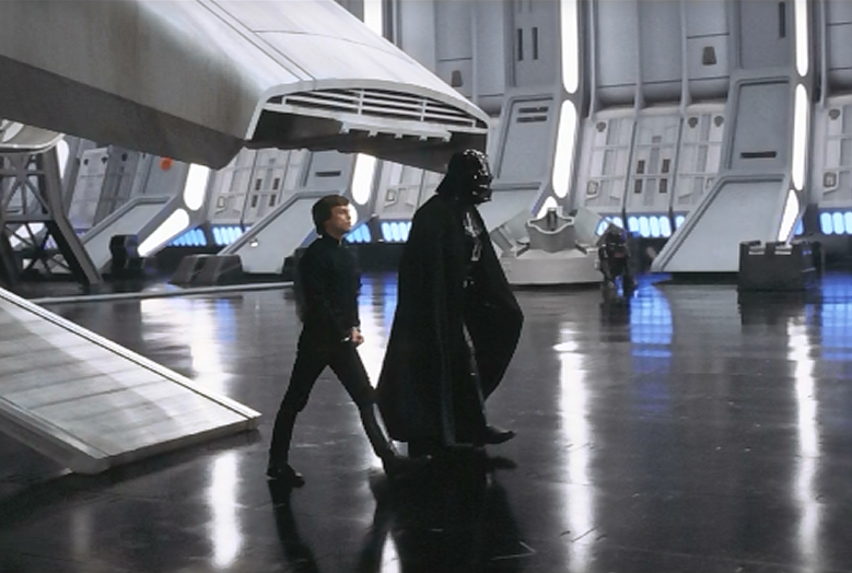 luke and darth vader walking